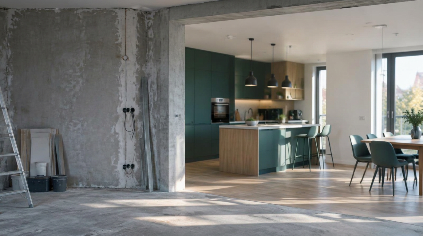 Sanierungsexperte in einem modernisierten Wohnraum